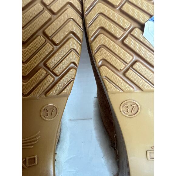 NWT Dansko Professional Tan Suede Cream Shearling Clog Comfort Slip On Shoes 7 - Picture 11 of 12